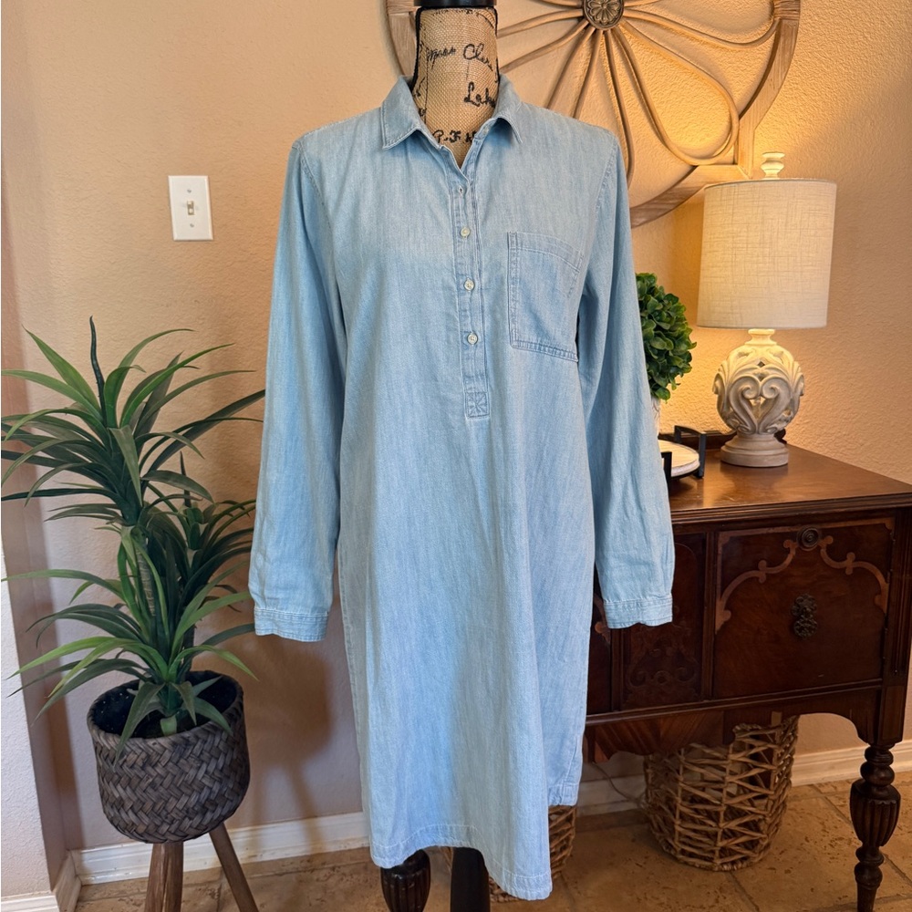 Old Navy Light Blue Denim Shirt Dress